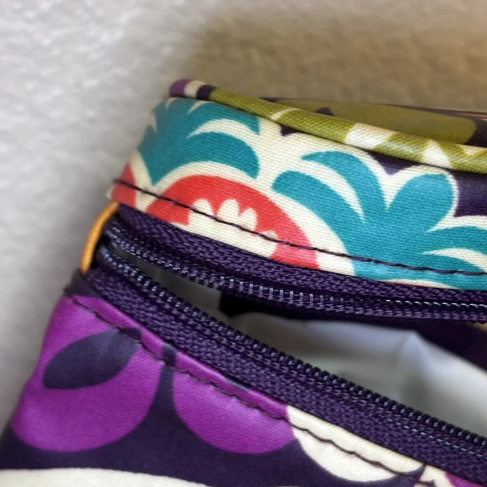Vera Bradley Plum Crazy Purple Baby Bottle Caddy Zip Lid Waterproof Clean Tall